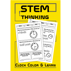 Telling the Time Analogue Clocks Color and Learn Math Activity